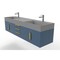 Castello Usa Amazon 72" Wall Mounted Blue Vanity With Gray Top And Gold Handles CB-MC-72BLU-GLD-2056-GR - alternate 7